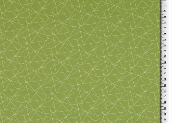 Baumwolldruck Grafisches Muster in Weiß auf Hellgrün